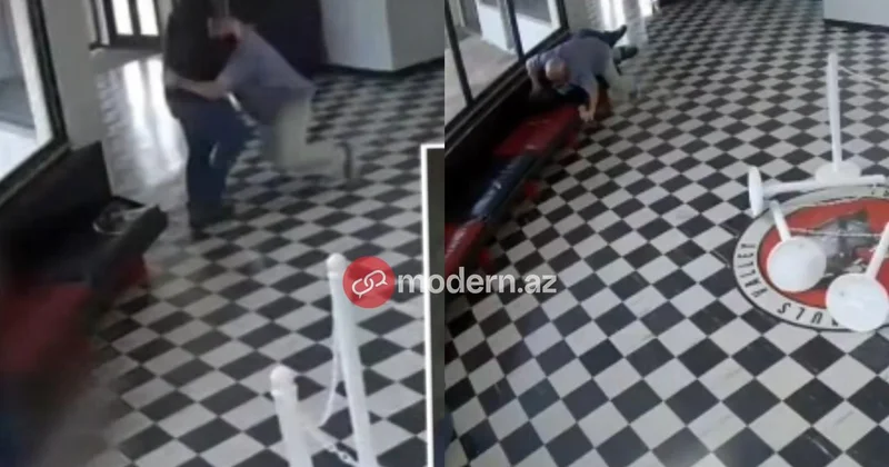 Direktor məktəbə silahlı hücumun qarşısını aldı ANBAAN GÖRÜNTÜLƏR