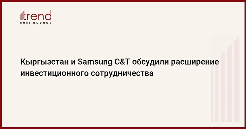 Кыргызстан и Samsung C&T обсудили расширение инвестиционного сотрудничества