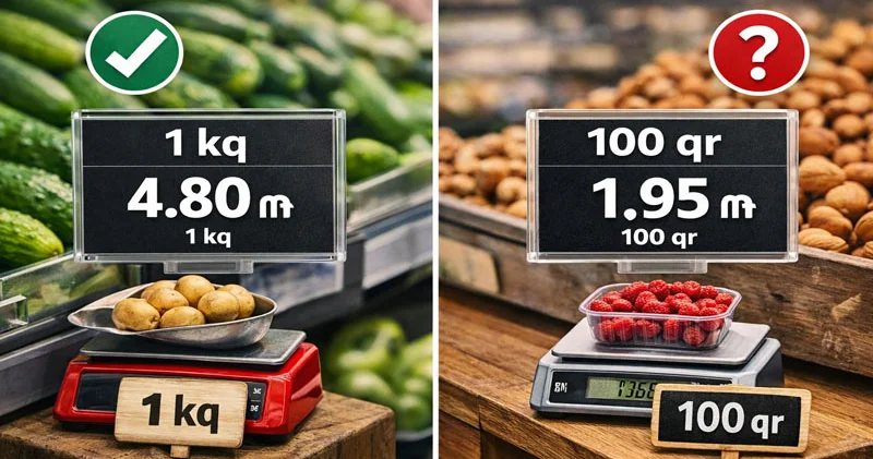 Marketlərin reklam siyasəti: 1 kq a, yoxsa 100 qrama qiymət təyin etmək doğrudur?