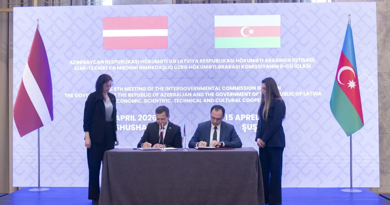 Azərbaycan Latviya Komissiyasının iclasının yekun protokolu təsdiqlənib FOTOLAR