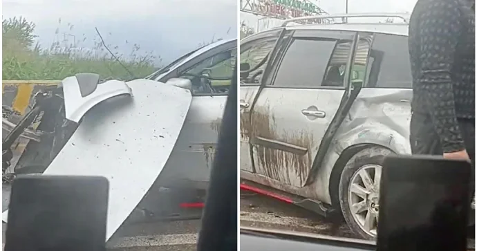Yevlaxda “Renault” beton səddə çırpıldı, qadın sərnişin yaralandı VİDEO