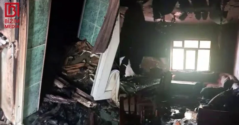 Tanınmış həkimin evi yanaraq külə döndü VİDEO