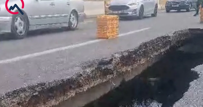 Bakı Ələt yolunda körpünün bir hissəsi çökdü Video