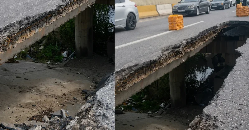 Bu yol ÇÖKDÜ Sürücülərin DİQQƏTİNƏ