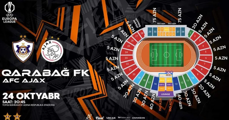 “Qarabağ”ın “Ayaks”la oyununa 150 manatlıq biletlər