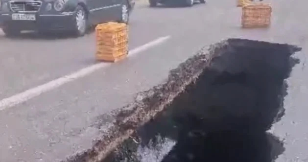 На трассе Баку Алят просел мост