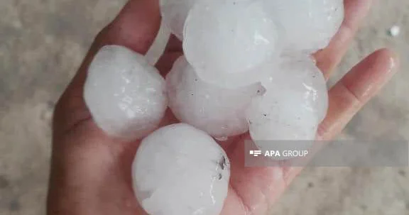 Zaqatalada kəndlərə dolu yağıb FOTO