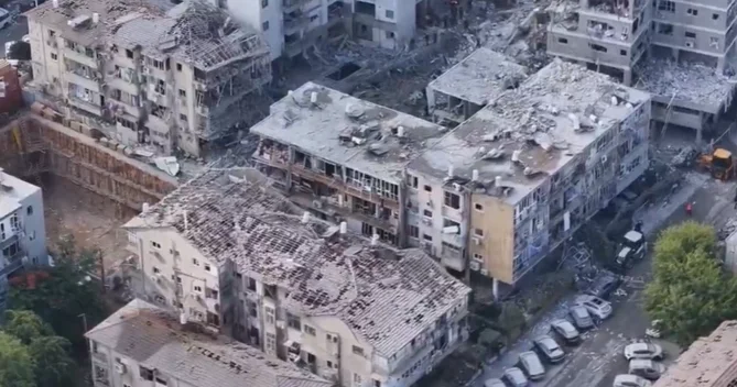 Təl Əvivə ballistik raket zərbəsi: Məhəllənin dronla çəkilişi