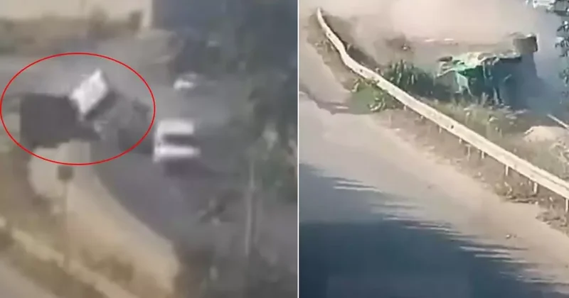5 nəfərin öldüyü dəhşətli qəza kamerada Avtomobil kağız kimi əzildi VİDEO FOTO