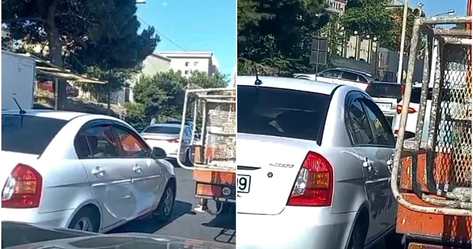 Bu ərazidə tıxaca səbri çatmayan sürücülər əks yola keçib xaos yaradırlar VİDEO