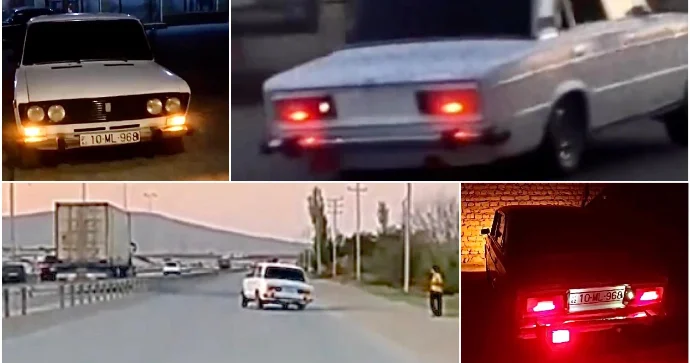 Nömrəsiz “VAZ”la “sağ sol” edib təhlükə yaradan sürücü 10 ML 968 VİDEO