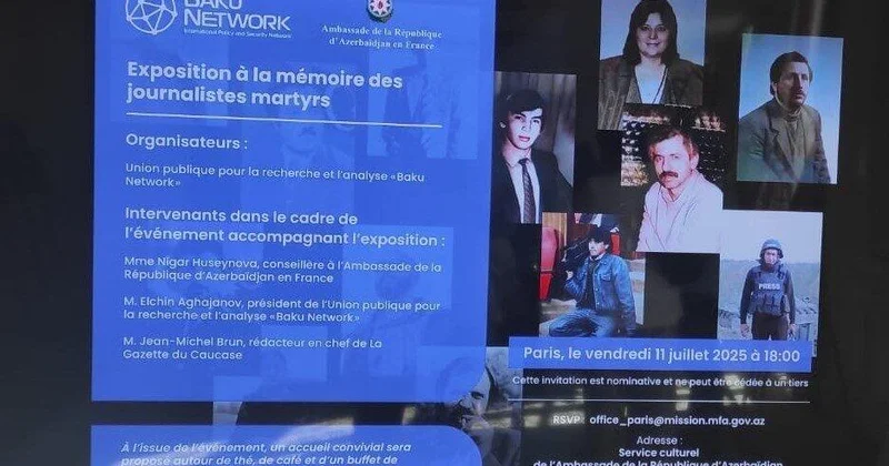 Baku Network Parisdə ilk dəfə olaraq erməni təcavüzü nəticəsində həlak olmuş azərbaycanlı jurnalistlərlə bağlı məsələ qaldırıb VİDEO FOTO