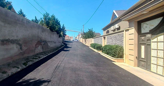 Binəqədidə bu küçəyə asfalt çəkildi Fotolar