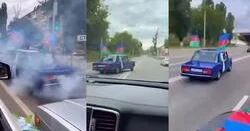 В России начали проверку после заезда автомобилей с флагами Азербайджана ВИДЕО