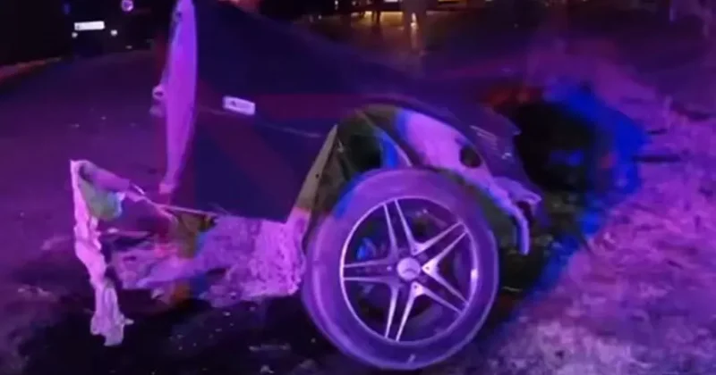ДТП в Азербайджане: Mercedes разорвало надвое жуткие видеокадры
