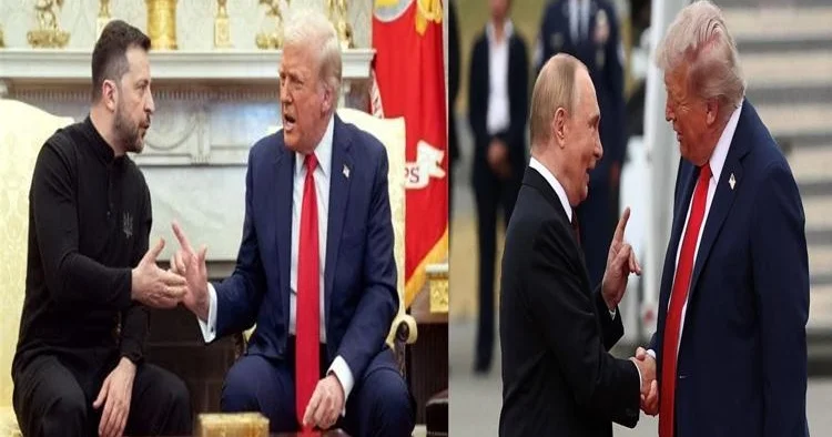 Trampın Putini və Zelenskini qarşılama tərzi müqayisə olundu Fotolar