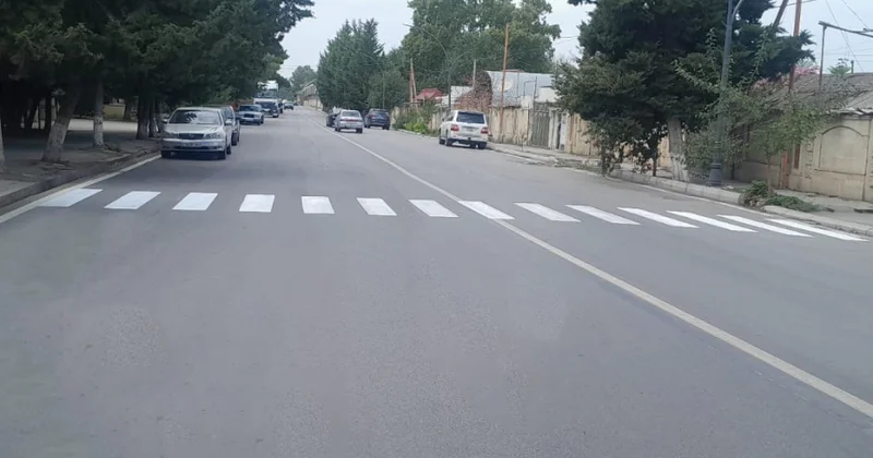 Xaçmaz şəhərində yol nişanlanma işləri davam etdirilir