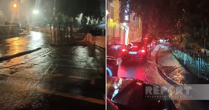 Tbilisidə leysan yağışlar həyatı iflic etdi 2 metro stansiyasını su basıb