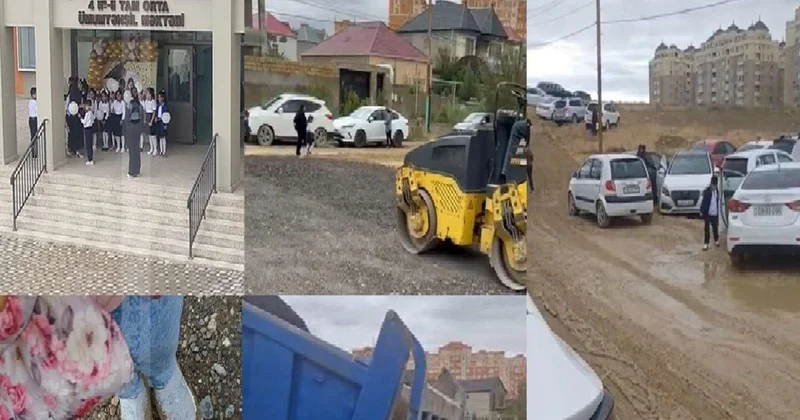 Sarayda keçilməz məktəb yolu: "Hərəkət mümkün deyil" VİDEO