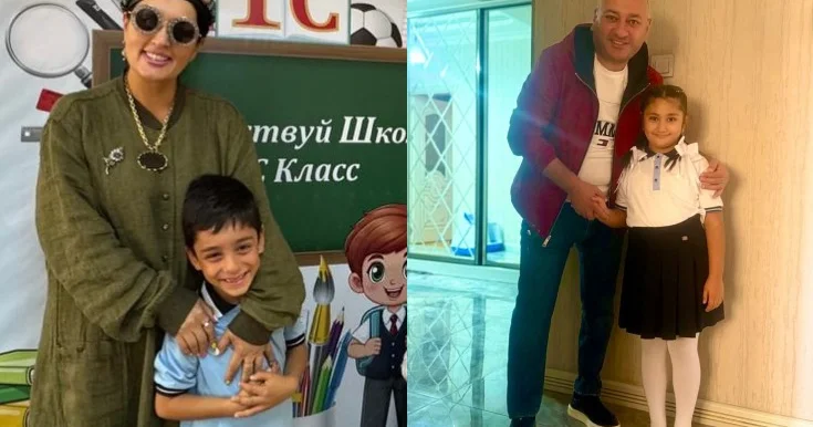 Biri nəvəsini, digəri qızını məktəbə yola saldı Foto