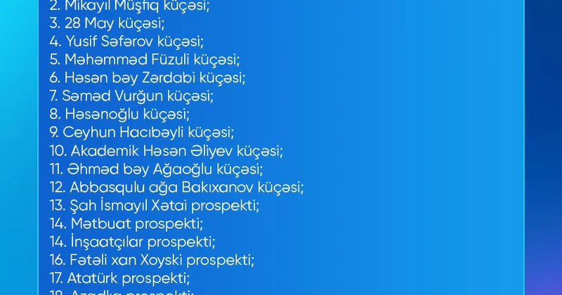 8 prospektdə və 12 küçədə işıqforlara “yaşıl dalğa” rejimi tətbiq edilir