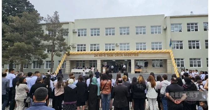 Gəncədə 24 nömrəli məktəbin əsaslı təmirdən sonra açılışı olub