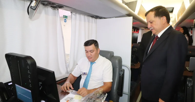 Gəncə Səyyar “ASAN xidmət avtobusu Qazaxda vətəndaşlara xidmət göstərir