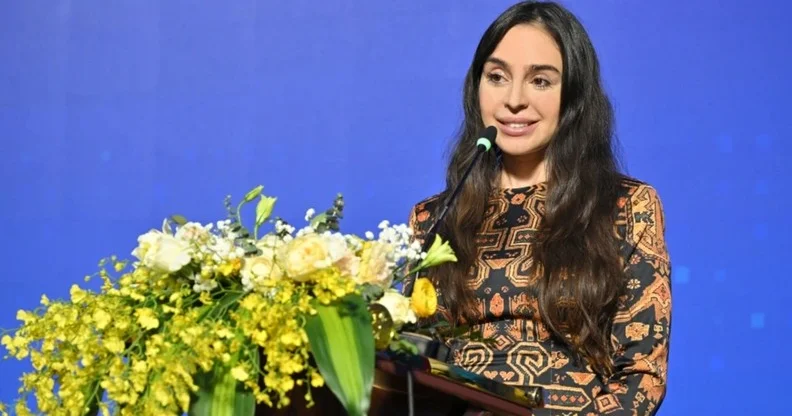 Leyla Əliyeva Nine Senses Art Center dəki sərgiyə baxış keçirib