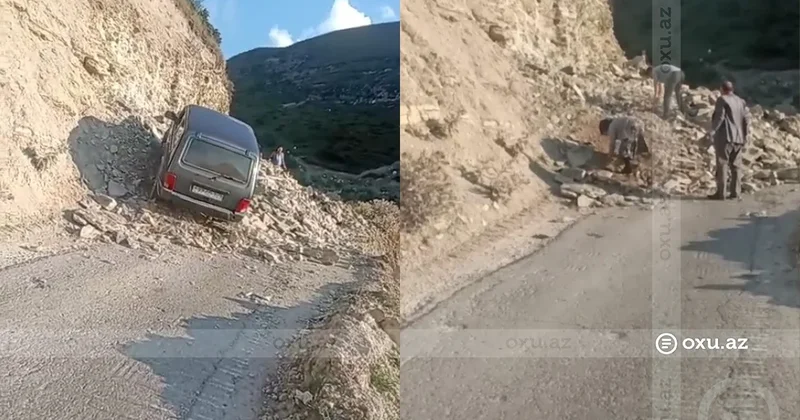 Xınalıqda yolu dağıdıb gediblər Sakinlərdən etiraz VİDEO
