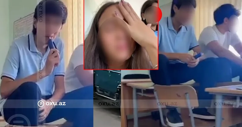 Azərbaycanda ilk dərs günündə BİABIRÇILIQ: Şagirdlər sinifdə elektron siqaret çəkdilər, canlı yayım açdılar VİDEO