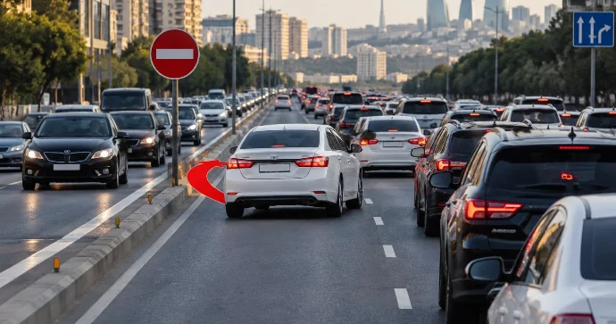 Tıxacda bu hərəkət böyük qəzaya səbəb ola bilər XƏBƏRDARLIQ