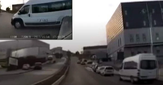 Yolda dava edən sürücülər söyüş söyüb qəza törətdi; avtobus aşdı VİDEO