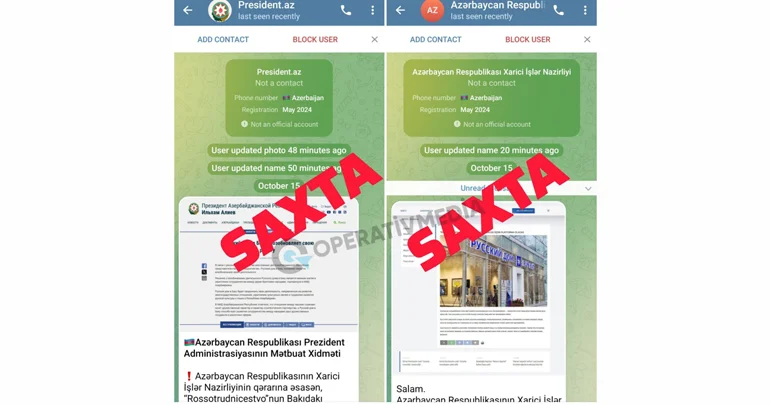 Dövlət qurumlarının adından dezinformasiya yayılır XƏBƏRDARLIQ