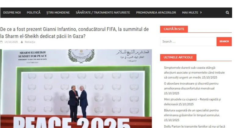 Rumıniya nəşri: Sülh sammitində FIFA prezidentinin iştirak etməsinin səbəbi nədir?