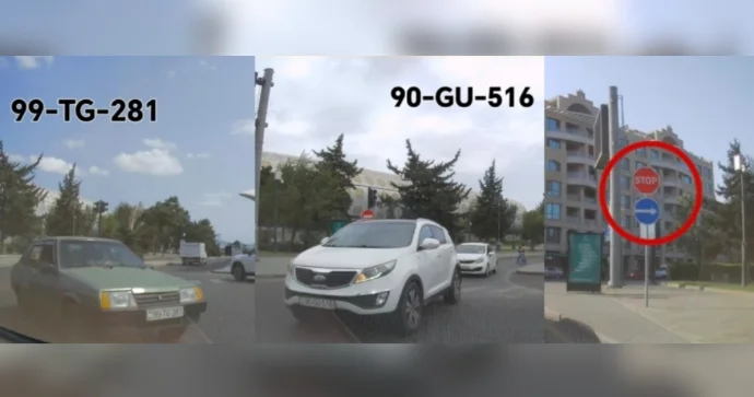 Nişan sağa məcbur edir, bu sürücülər isə sola dönüb təhlükə yaradırlar VİDEO