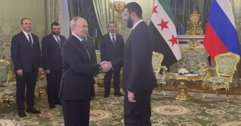 Putinlə Əhməd əl Şaraanın görüşü başladı Video Yenilənib
