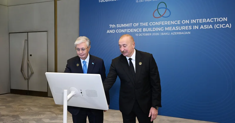 Bakıda Azərbaycan və Qazaxıstan prezidentləri görüşüblər, Trans Xəzər Fiber Optik Kabel Xəttinin açılışını ediblər
