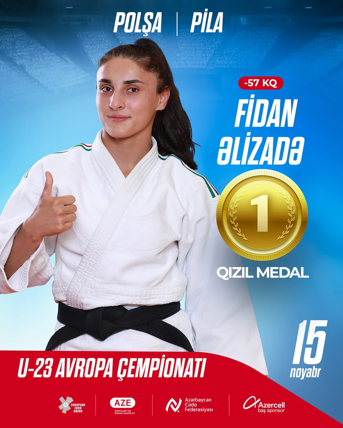 Daha bir cüdoçumuz qızıl medal qazandı