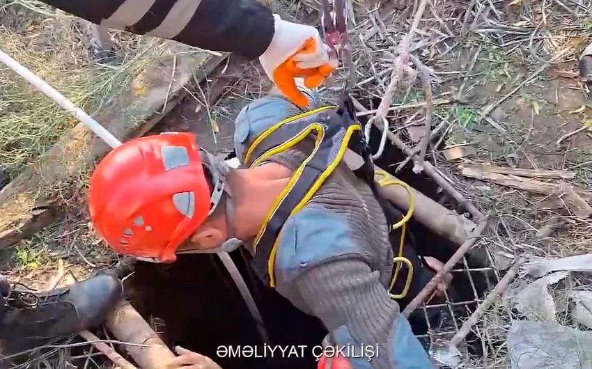 Bakıda su quyusuna düşən gənc xilas edildi Video Yeni Sabah