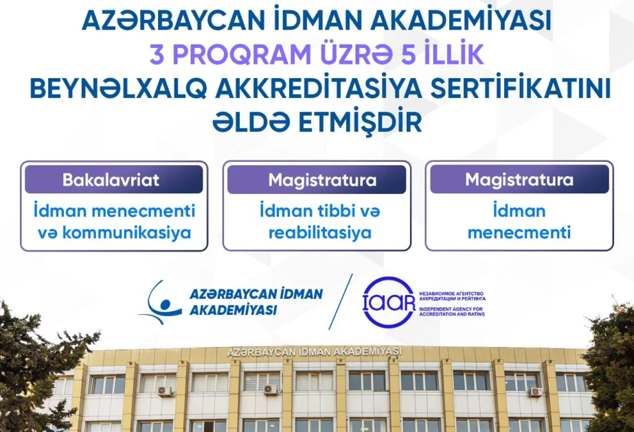 Azərbaycan İdman Akademiyasının proqramları beynəlxalq akkreditasiyadan keçib AZƏRTAC