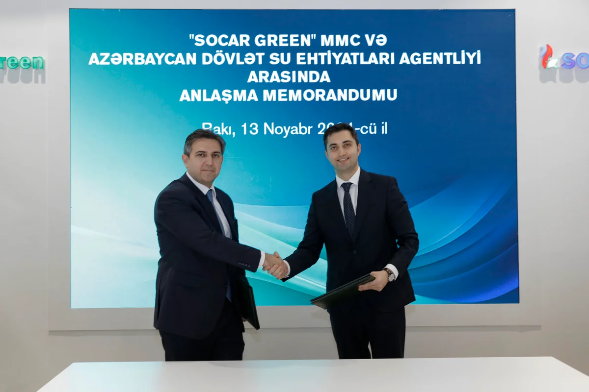 Dövlət Su Ehtiyatları Agentliyi ilə SOCAR arasında “Green” Anlaşma Memorandumu imzalandı