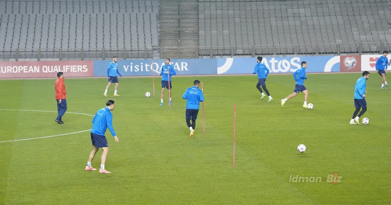 Azərbaycan yığması Fransa ilə qarşılaşma öncəsi Bakıda məşq edib FOTO
