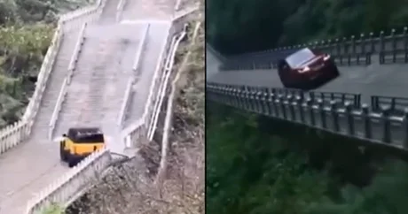 Çin maşını reklamı təkrarlaya bilmədi: biabırçı görüntülər VİDEO