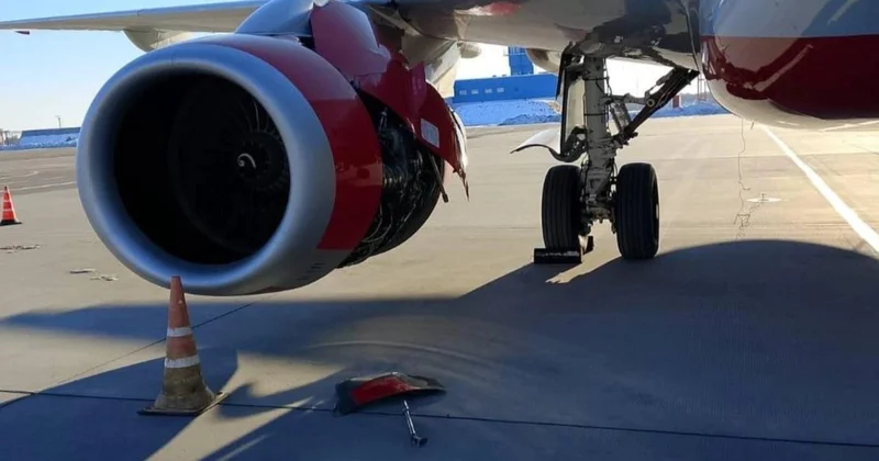 Rusiya təyyarəsi təcili eniş edib Havadaca “tökülürmüş” + VİDEO