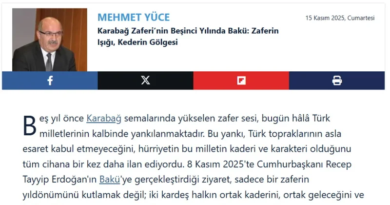 “Sabah” qəzeti: Ankara, Bakı və İslamabad əməkdaşlığı Türk İslam dünyasının yeni geosiyasi həmrəylik oxu