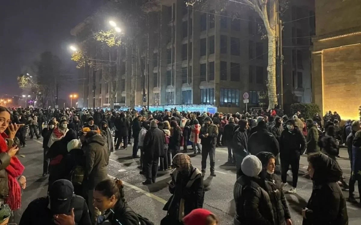 В Тбилиси у здания парламента вновь проходит митинг