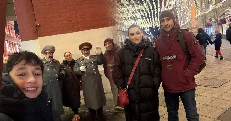 Xatirənin ailəsi ilə Moskvada gəzintisi Fotolar