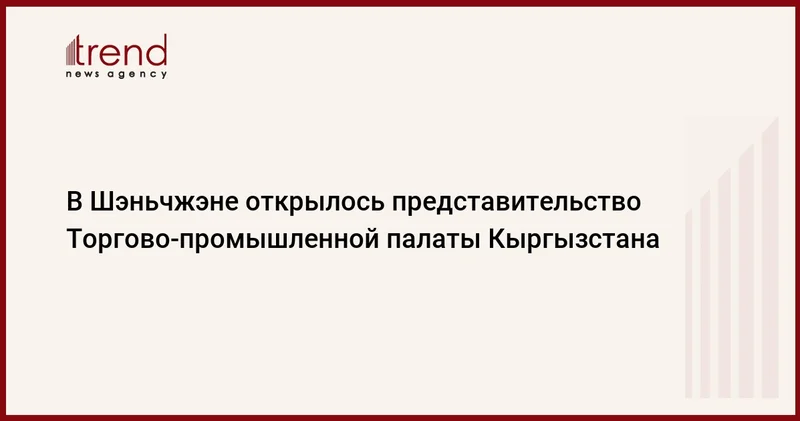 В Шэньчжэне открылось представительство Торгово промышленной палаты Кыргызстана