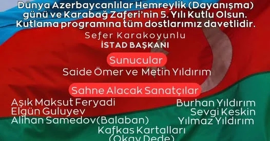 İstanbulda Şanlı zəfərin 5 ili adlı konsert proqramı təşkil olunacaq