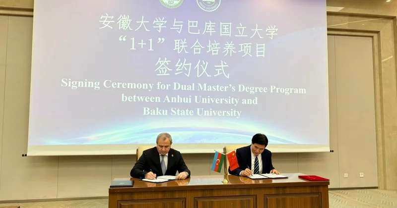 BDU və Çinin Anhui Universiteti arasında müqavilə imzalandı FOTO